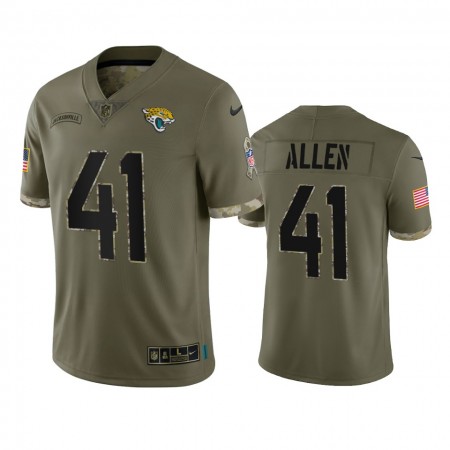 Camiseta Hombre NFL Jacksonville Jaguars Josh Allen Olive 2022 Salute To Service Limited